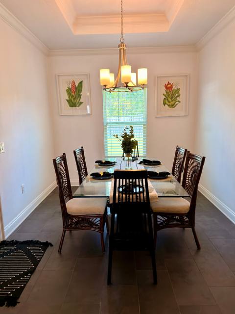 Dining room with table for six